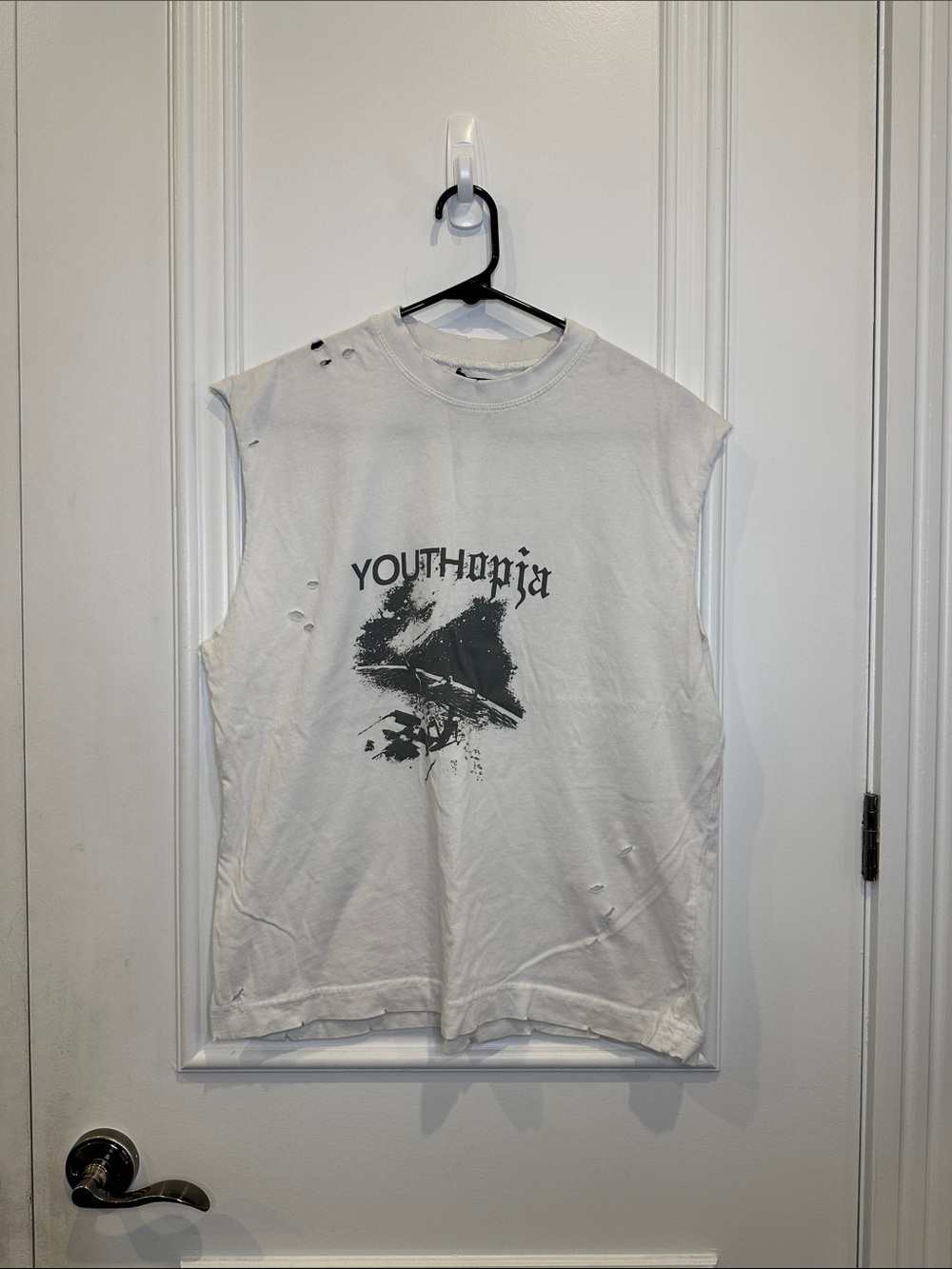 White Sleeveless Graphic Tee